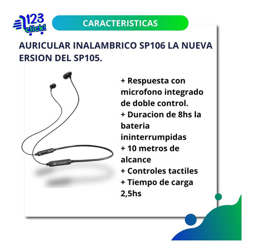Auricular Inalambrico Motorola Sp106 Bluetooth Nueva Version