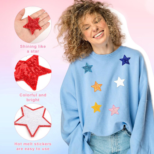 20 Parches De Estrellas De Diamantes De Imitación, Parches C