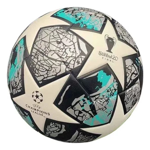 Balón De Fútbol A++premier Pu, Talla 5 Color Plateado