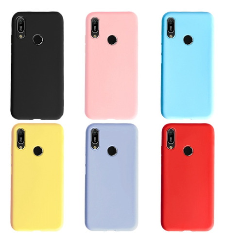 Estuche Silicone Case Compatible Con Huawei Y6 2019 Gamuza