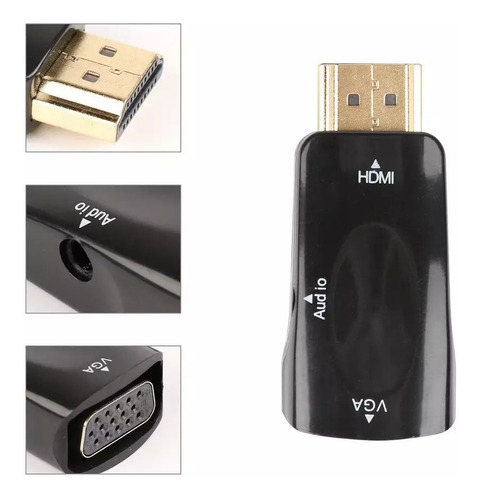 Adaptador Hdmi A Vga Hemb Audio 1080p Full Hd Cable Auxiliar