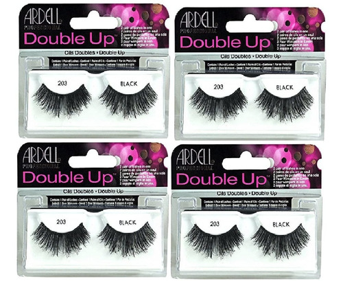 Ardell   doble Up   203 false Eyelashes, Negro Reutilizab