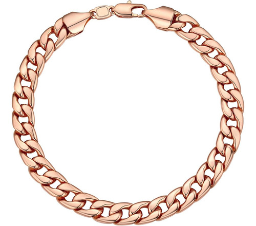 U7 Hombres Mujeres Chapado En Oro Rosa Pulsera De Cadena Cub