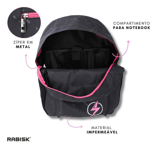 Mochila P/ Notebook Emborrachada Impermeável Quatro Bolsos