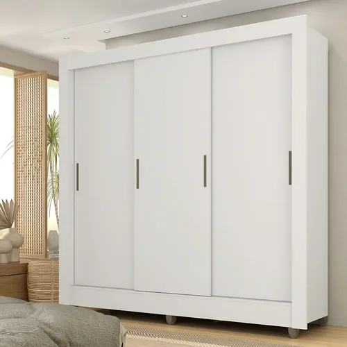 Guarda Roupa Casal 3 Portas 1 Gavetas Alice Branco