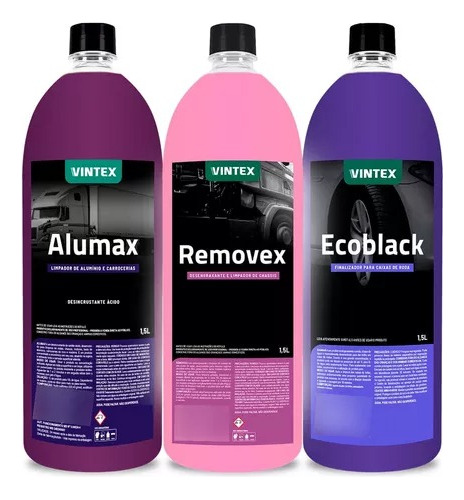 Kit Removex Alumax Ecoblack 1,5l Vintex Vonixx Caixa Rodas