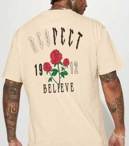 Hombres Camiseta Con Estampado Floral Con Letra