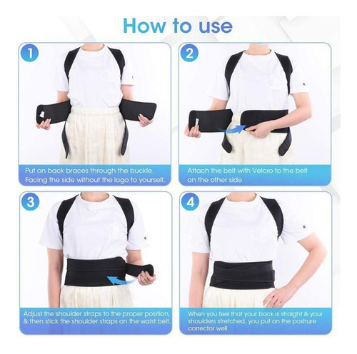 Corrector Postural Unisex Con Soporte Ajustable Para Espalda