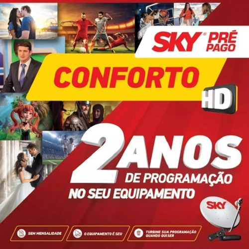 Imagem 1 de 5 de Receptor Sky Livre Kit Com 03 Aparelhos 03 Anos Livre