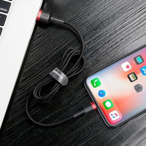 Imagen 7 de 9 de Cable iPhone Baseus Conectores Reforzados Lightning 100cm