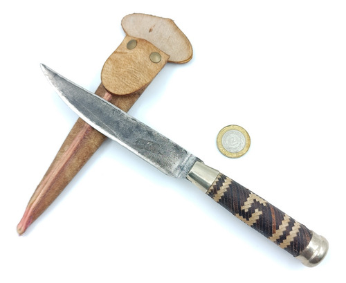 Cuchillo Acero Carbono Cabo Tiento Con Vaina - Cuchilleria (Usado)