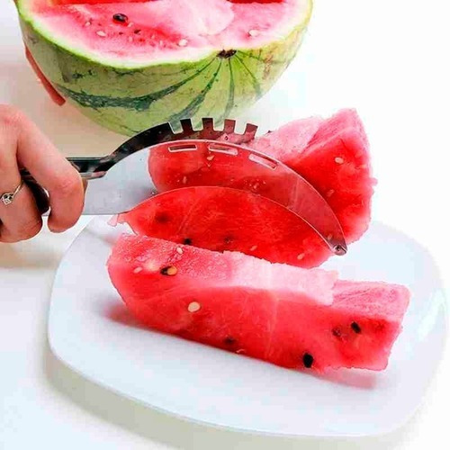 Imagem 8 de 10 de Fatiador Melancia Cortador Fruta Inox Resistente Cozinha Lar