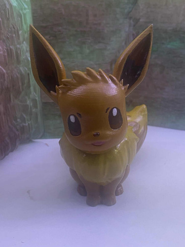 Figura 3d Eevee Pokemon Pintada A Mano