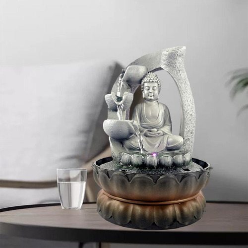 Fuente Zen De Cascada De Buda De Mesa Con Luces Led, Regalos