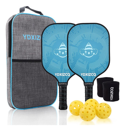 Paleta Pickleball Superficie Fibra Vidrio Juego 2 Bola 1