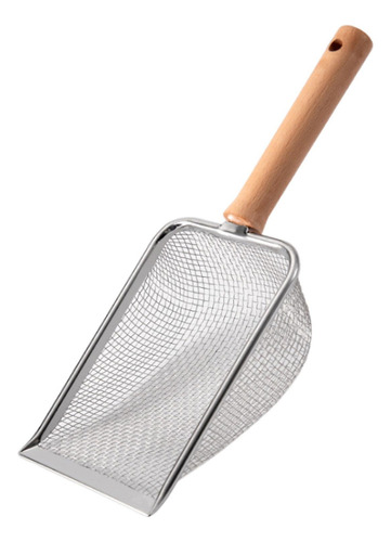 Litter Scooper Pet Sifter Pala Mango Largo Herramienta De