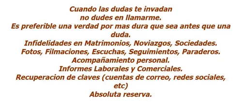 Detective Privado E Investigaciones Privadas.-