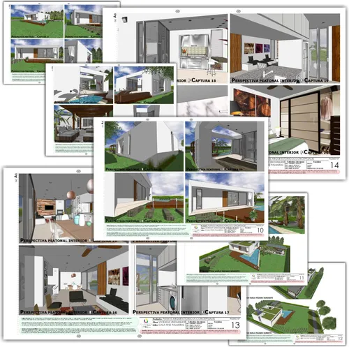 Plano De Casa Minimalista Medidas Diseño Color 70m2
