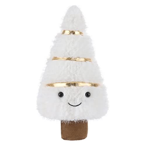 Peluche De Árbol De Navidad Blanco Borde Dorado, Anima...