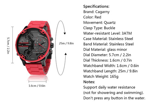 Cagarny 6830 Cuarzo Hombre Reloj Único Moda Deporte Casual