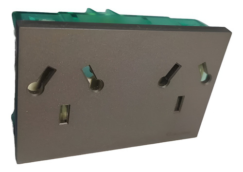 Modulo Toma Bipolar Combinado C/tierra Color Gris Corriente Nominal 10 A Voltaje Nominal 220v