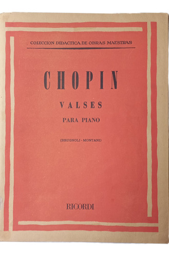 Chopin Valses. Brugnoli Y Montani - Piano (Usado)