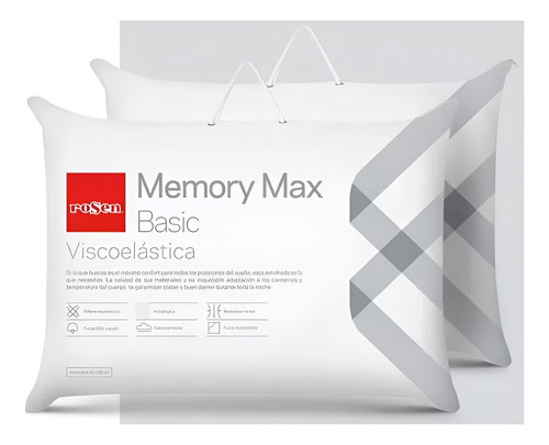 Pack De 2 Almohadas Rosen Memory Max 42x62 Cm