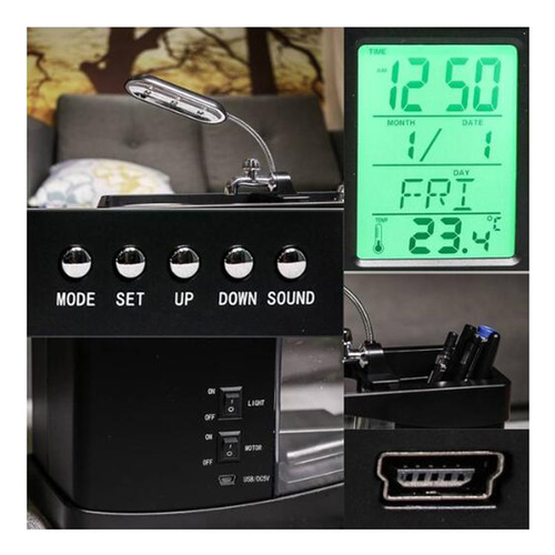 Mini Pecera De Acuario Multifuncional Usb Led Lcd
