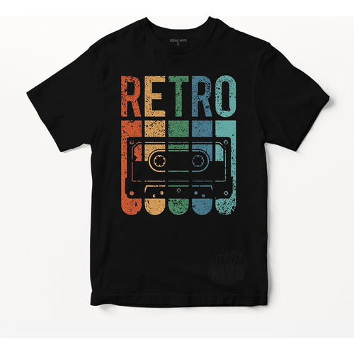 Remera Retro (negra:) Ideas Mvd