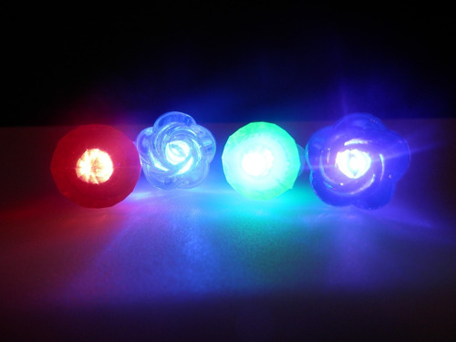 Imagen 5 de 7 de Anillos Silicona Led Y Fingers Flash Fibra Óptica Combo X 50