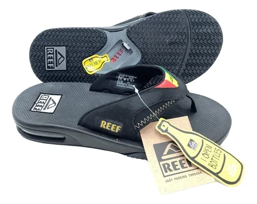 comprar Chinelo Reef Masculino Fanning Abridor De Garrafa Bob Marley