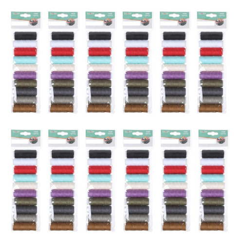  Pack 12 Hilo De Coser 10 Unidades Colores Variados 10m