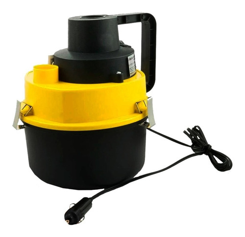 Imagen 6 de 12 de Aspiradora Para Auto Inflador Tambor 12v 90w 2 En 1 Potente Color Amarillo