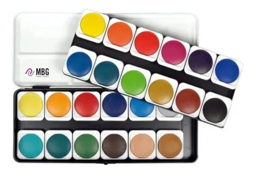 Imagen 2 de 3 de Set De Acuarela Artmate X 24 Pastillas A2fb24s