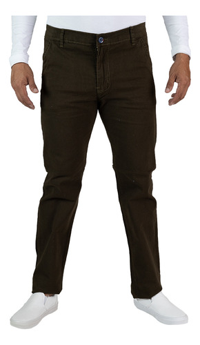 Pantalon De Gabardina Casual Strech Hombre Recto Talla Extra