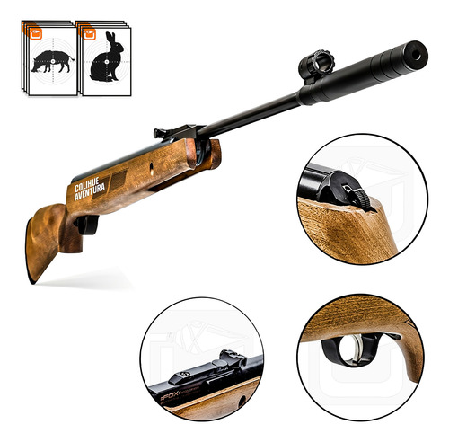 Rifle Nitro Piston Fox Gr 1600 Calibre 5,5mm/6.35mm - Nuevo