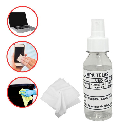 Limpa Tela + Pano Microfibra 100% Poliester