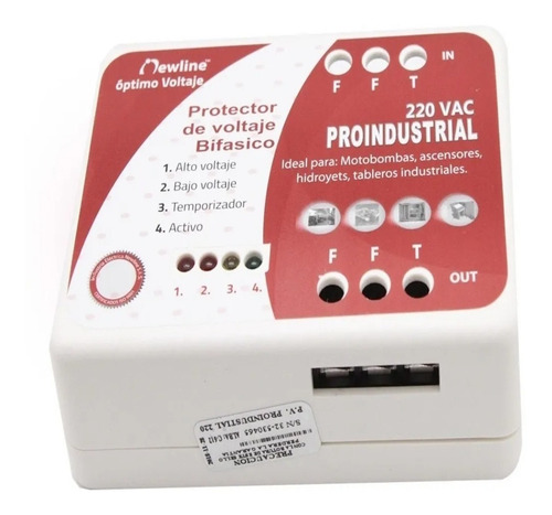 Imagen 2 de 3 de Protector De Voltaje Bifasico 220v Motores Industriales