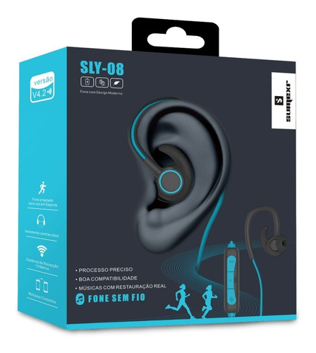 Imagem 3 de 3 de Fone De Ouvido Sem Fio Para Esporte E Academia Bluetooth