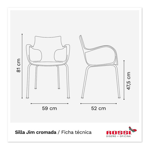 Imagen 9 de 10 de Juego De Comedor Mesa Menta Cromada 70 Cm + 2 Sillas Jim