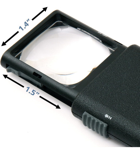 Lupa Bolsillo 5x Luz Led Con Funda Rigida Deslizante Lectura
