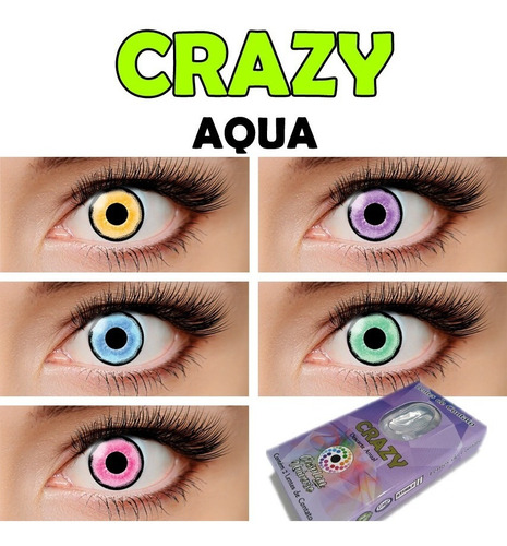 Lente De Contato Anime Cosplay Crazy Fantasia Uso Anual