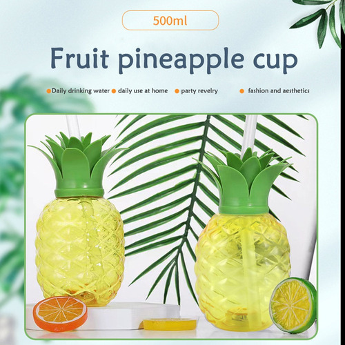 Vaso Para Beber De Piña De 6 Piezas Con Fiesta De Verano Y