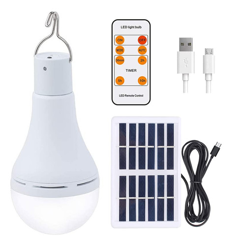 Lmpara Solar Led De Emergencia De 9 W, Luz Porttil De Campin