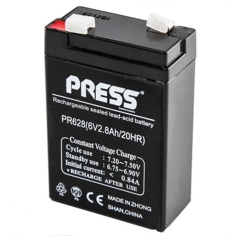 Bateria Sellada Press 6v 2.8a Luz Emergencia Alarma Ups