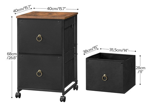 2 Drawer Mobile File Cabinet, Filing Cabinet With Outlet And