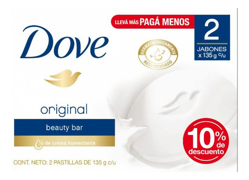 Dove - Jabon - Original - X 2 - X 135 Grs - 10 % Dto