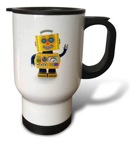 Taza De Viaje 3drose Toy Robot Waving Hello, 14 Onzas, Multi