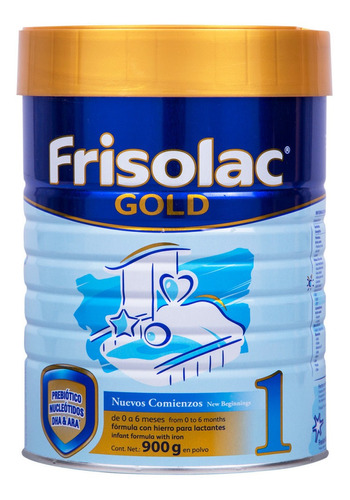 Leche de fórmula en polvo  Frisolac Gold 1 New Begginnings  en lata de 900g - 0  a  6 meses