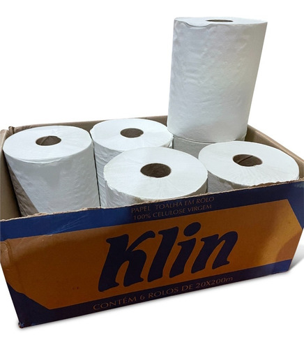 Toalla De Papel Para Manos Jumbo Klin 6 Rollos 200m